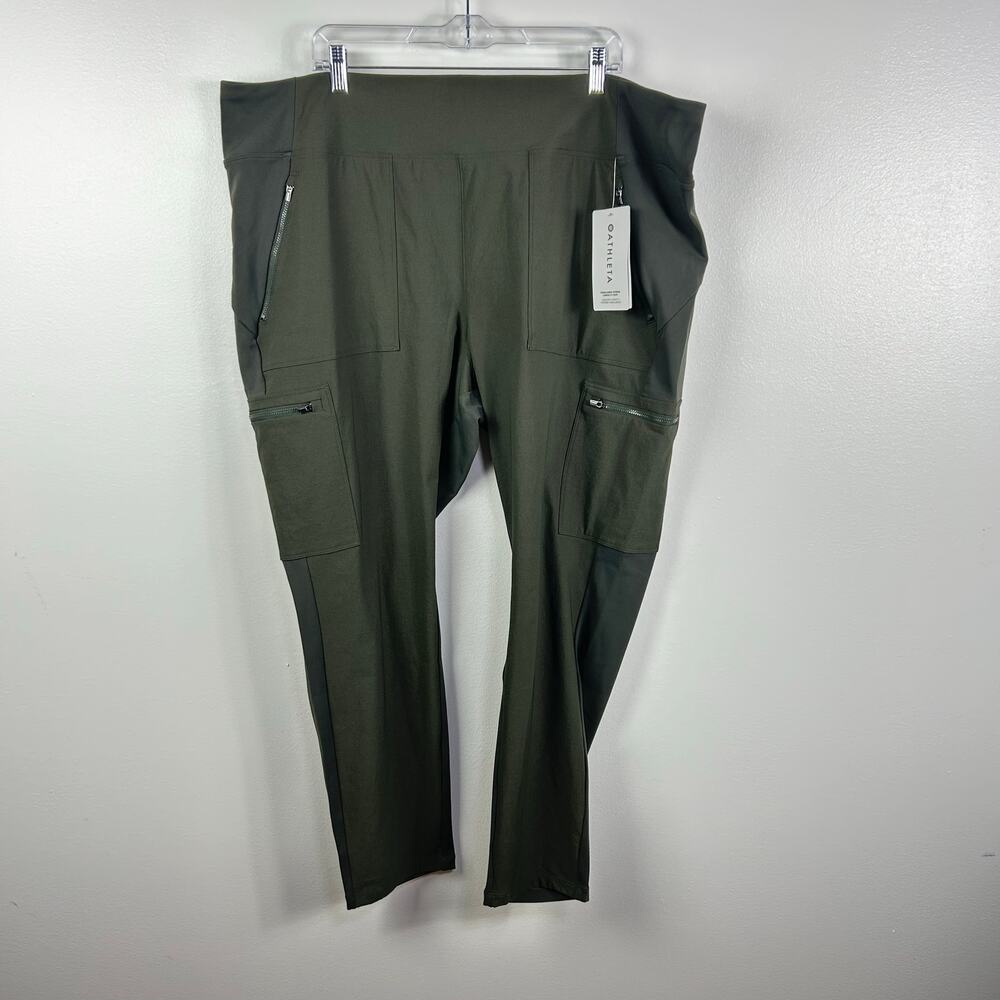 NEW Athleta Headlands Hybrid Cargo II Tight Leggings Army Green Plus Size 26